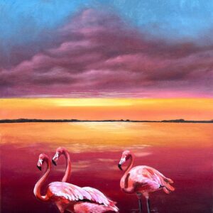 Flamingo Sunset 60 x 40 cm