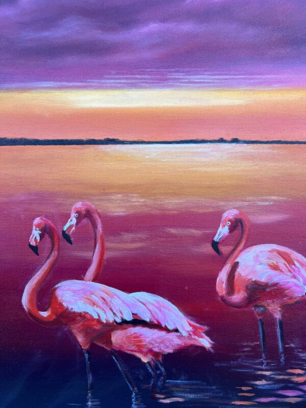 Flamingo Sunset 60 x 40 cm - Afbeelding 2